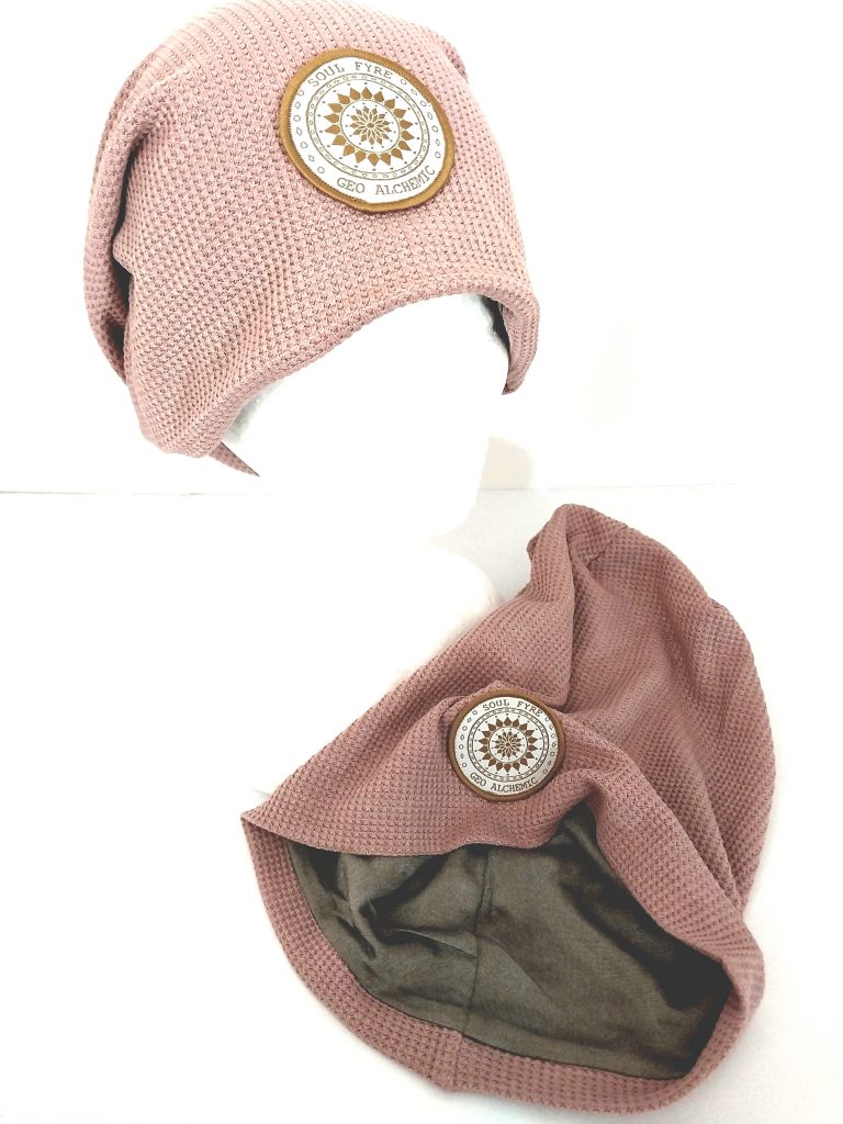 Protective headwear EMF/5g Beanie Pink Geo Alchemic